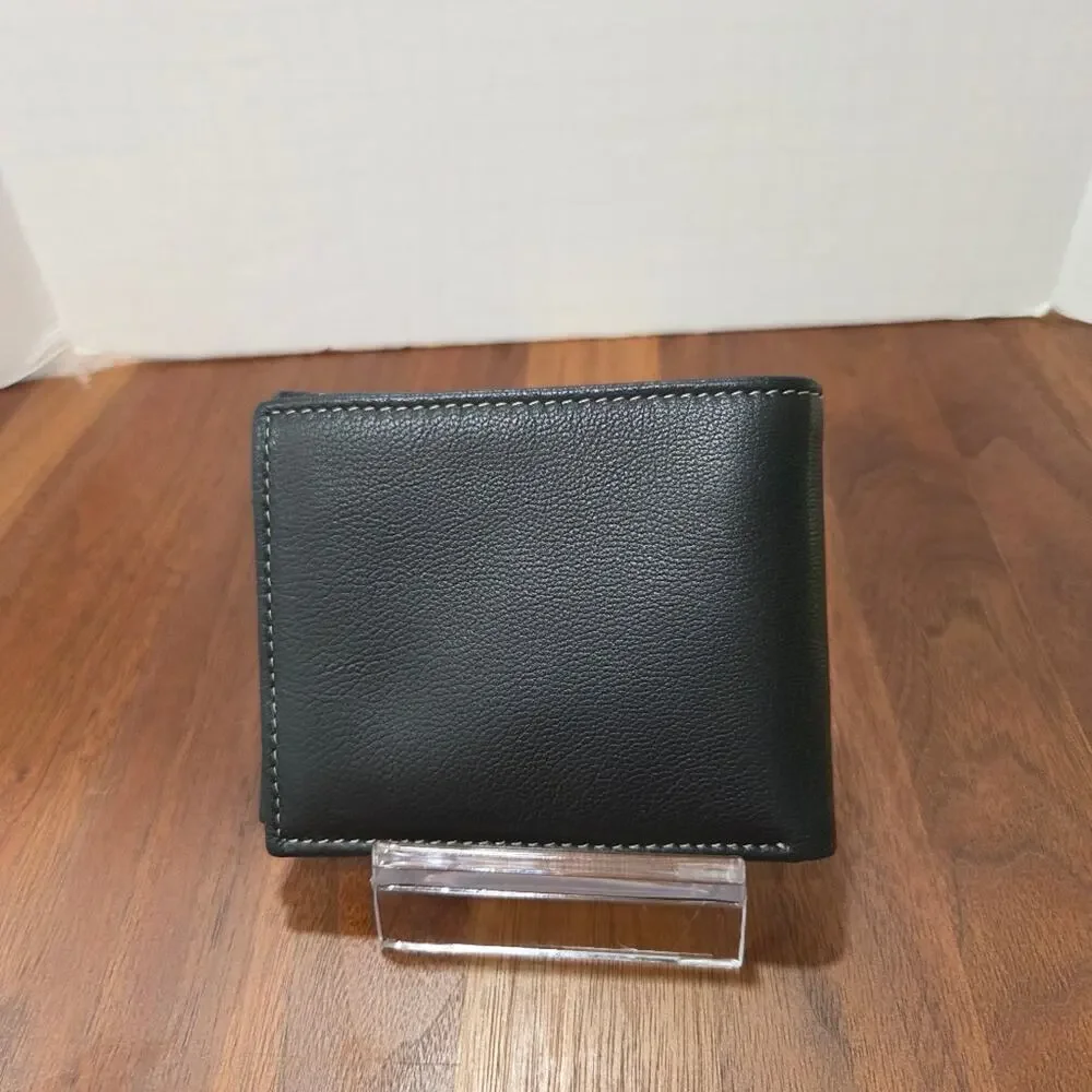 Timberland Black Bi Fold Card Holder Walllet Leather NWOT